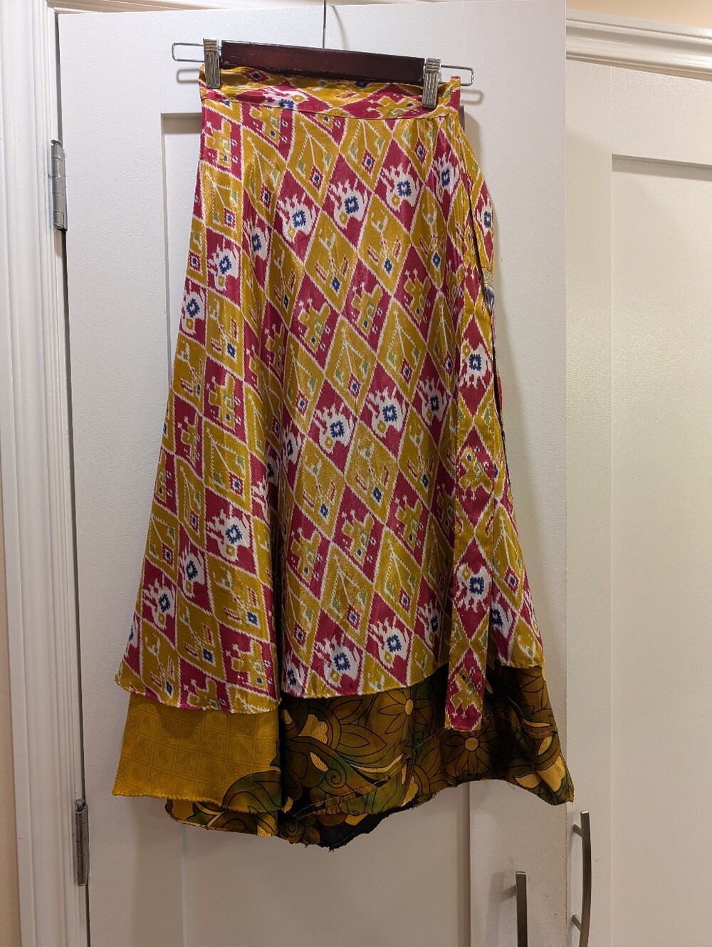 Guru 100% Silk Reversible Wrap Skirt